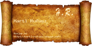 Hartl Rufusz névjegykártya